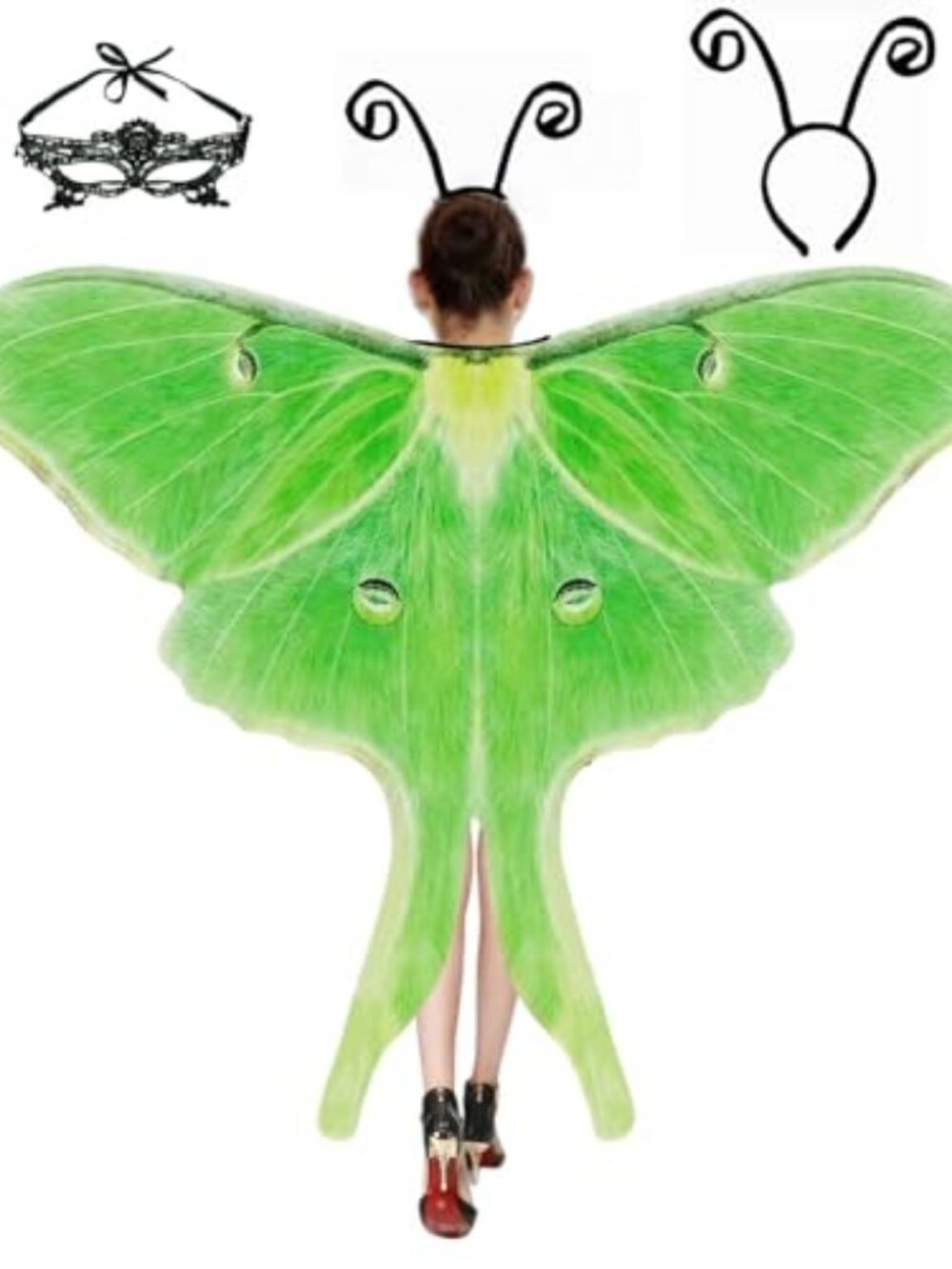 Halloween Butterfly Wings Costume for Womens, Moth Wings Butterfly Cape Adult
